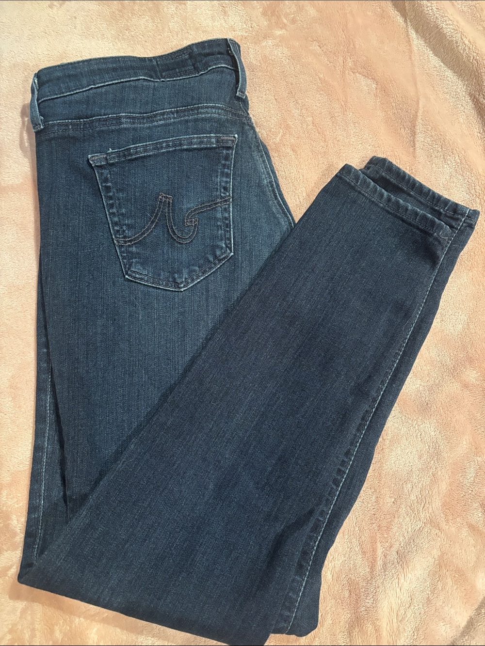 Ag Adriano Goldschmied Women’s Skinny Jeans in Dark Blue Denim
